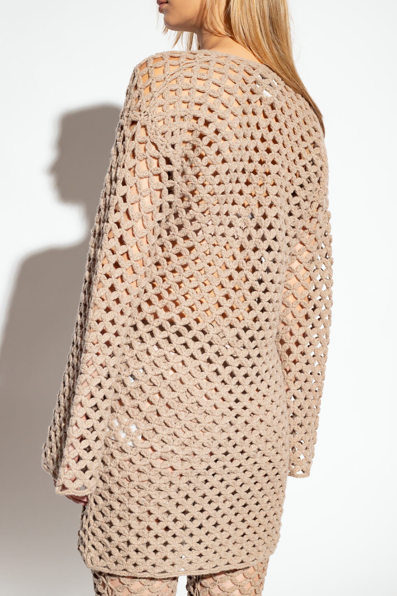 Beige on sale crochet sweater